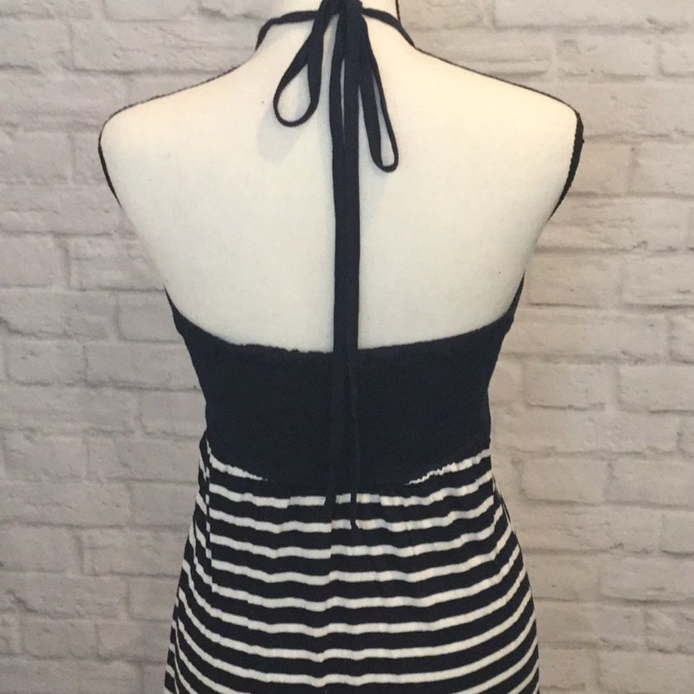 NWT, Kareenas, Navy and White Striped Loose & Light Cotton Maxi Dress - Medium - Picture 3 of 5